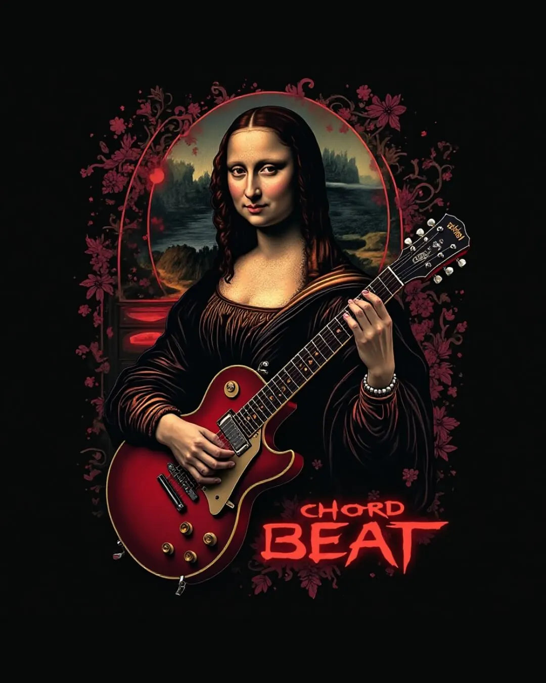 Gothic Mona Lisa Guitar Tee
