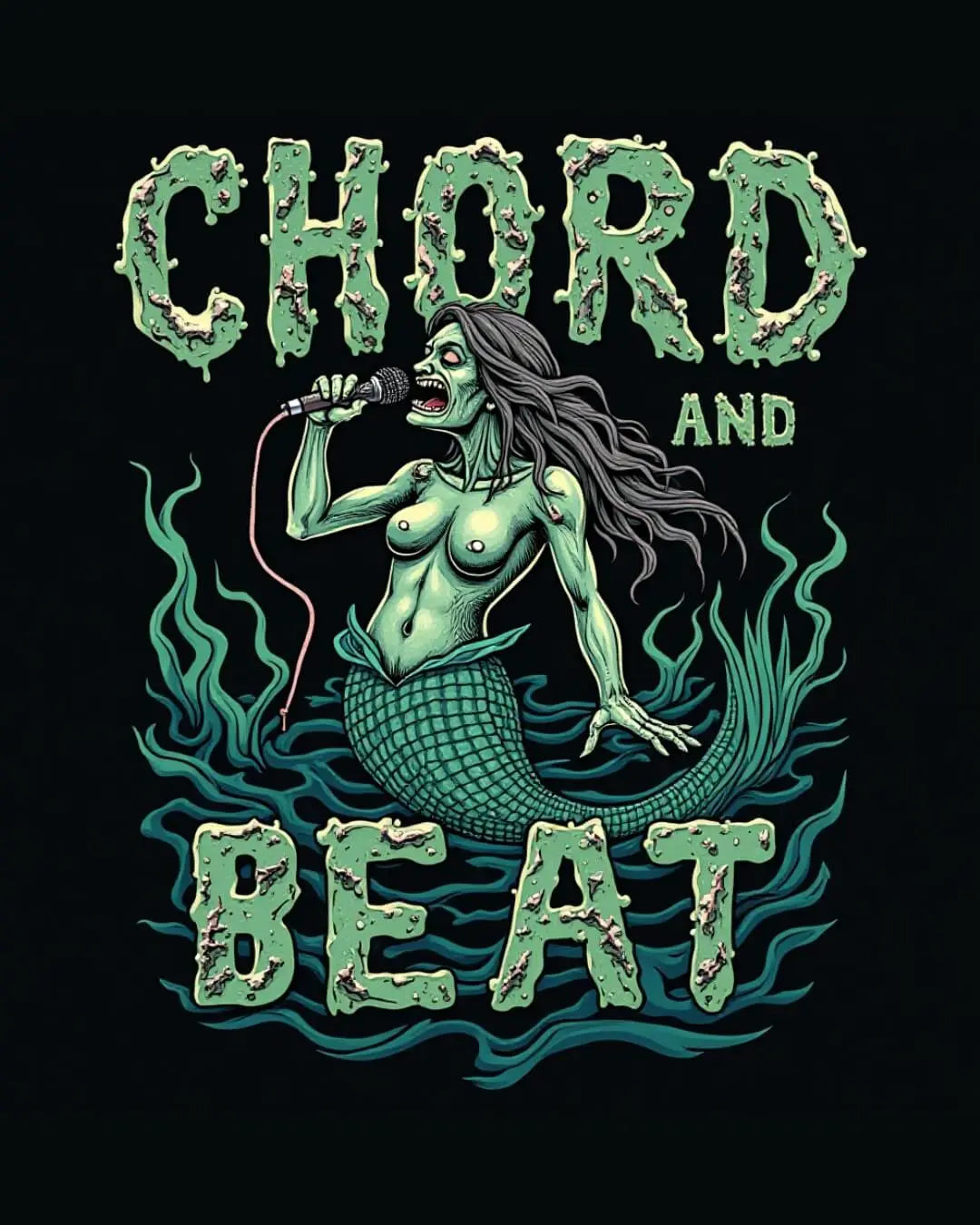Grunge Mermaid Rock Singer Tee